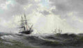 melb A Paddlesteamer in a Heavy Swell Art A4 Photo Print