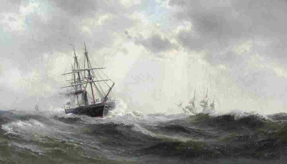 melb A Paddlesteamer in a Heavy Swell Art A4 Photo Print