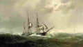 melb A Three masted Barque Reefed down in Heavy Weather Art A4 Photo Print