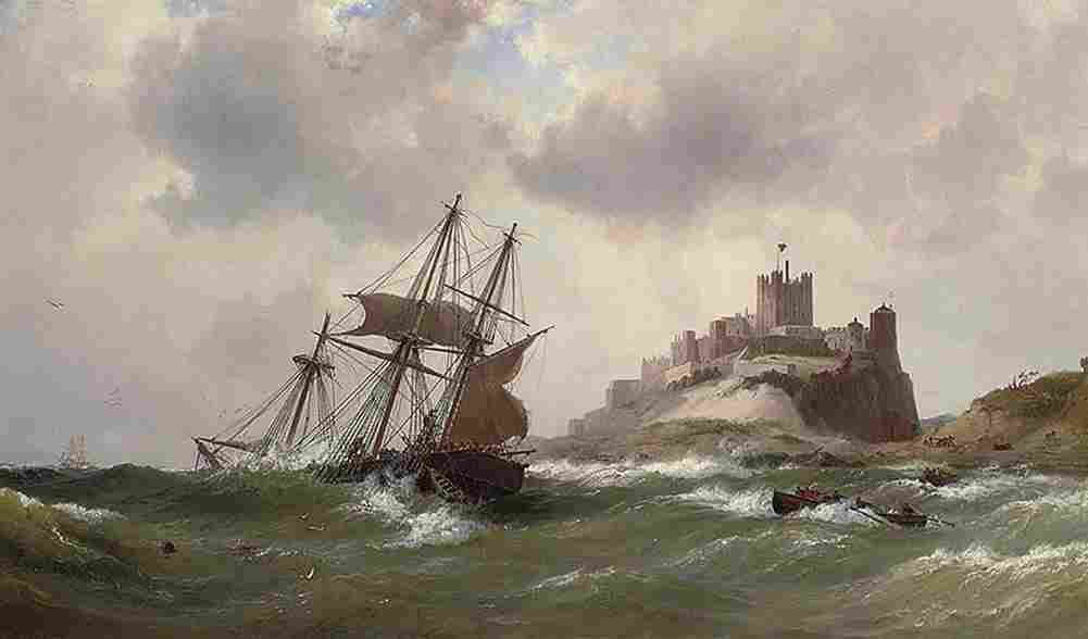 melb In Dangerous Waters off Bamburgh Castle Northumberland main Art A4 Photo Print