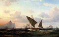 melb Xebecs and Other Shipping off Gibralter at Sunset Art A4 Photo Print