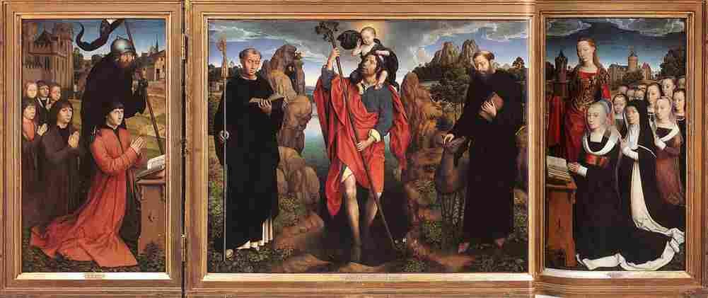 memling triptych of the family moreel Art A4 Photo Print