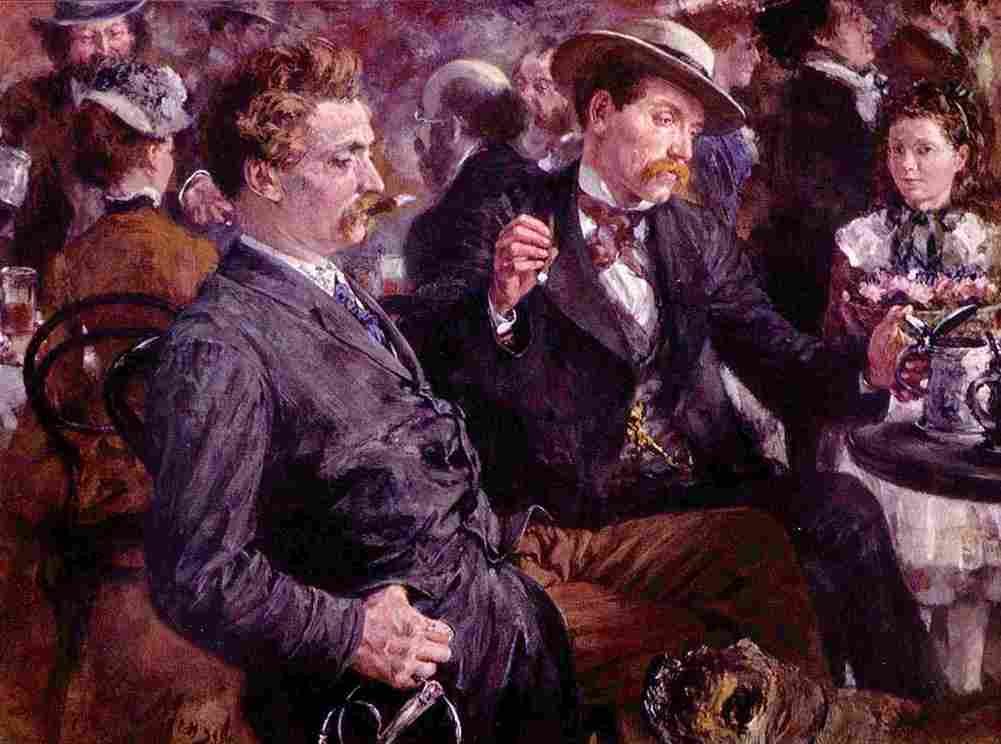 men At the Beer Garden Art A4 Photo Print