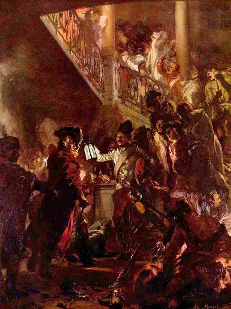 men Bonsoir Messieurs Frederick the Great in Lissa Art A4 Photo Print