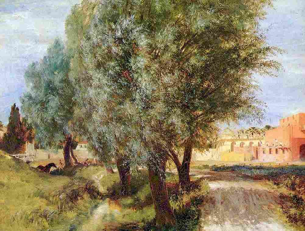 men Construction Site with Willows main Art A4 Photo Print
