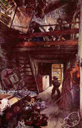 men Kitchen in Courtyard main Art A4 Photo Print