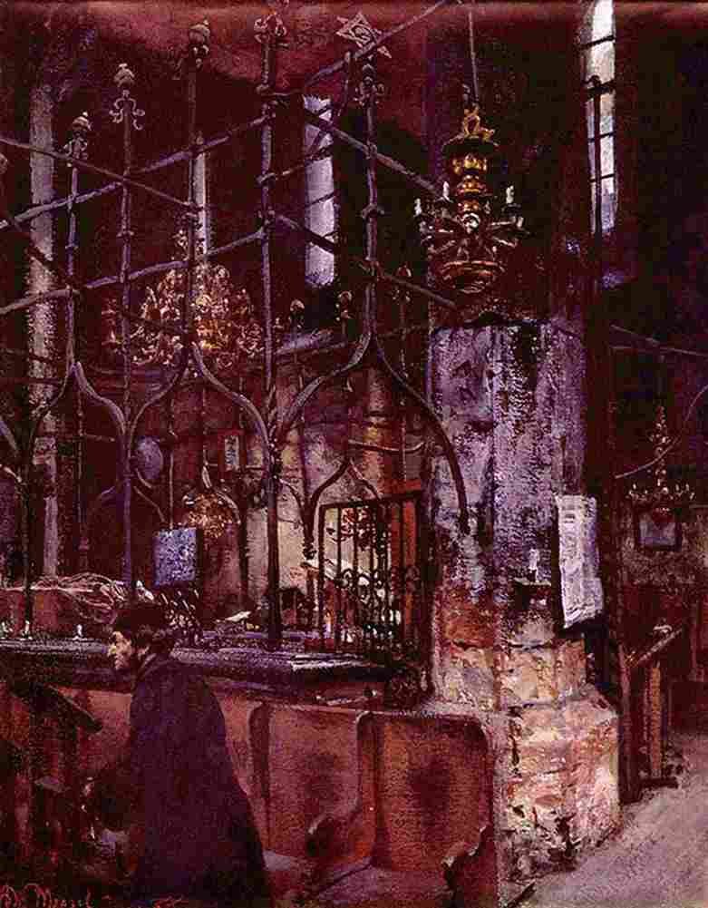 men Old Synagogue Prague Art A4 Photo Print