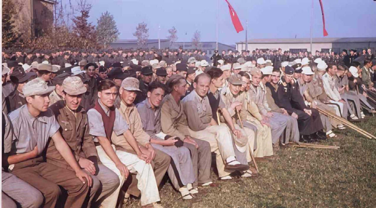 men flags group Vintage world war A4 Photo Print