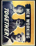 men working together war poster 1941 Advert A4 Photo Print