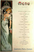 menu by Mucha 2 Vintage Advert A4 Photo Print