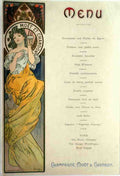 menu by Mucha 3 Vintage Advert A4 Photo Print
