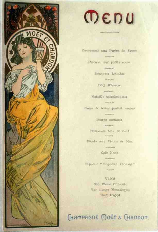 menu by Mucha 3 Vintage Advert A4 Photo Print