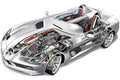 mercedes benz slr stirling moss cutaway A4 Photo Print