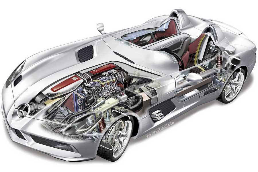mercedes benz slr stirling moss cutaway A4 Photo Print