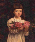 merritt A Girl Collecting Rhododendron Flowers Art A4 Photo Print