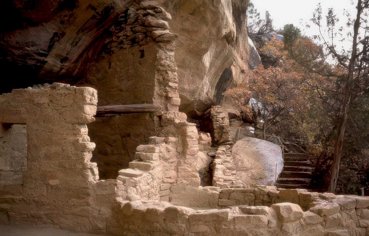 mesa verde ruins Vintage A4 Photo Print