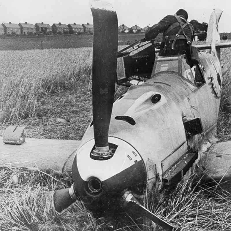 messerschmitt bf109 crash 1 Vintage world war A4 Photo Print