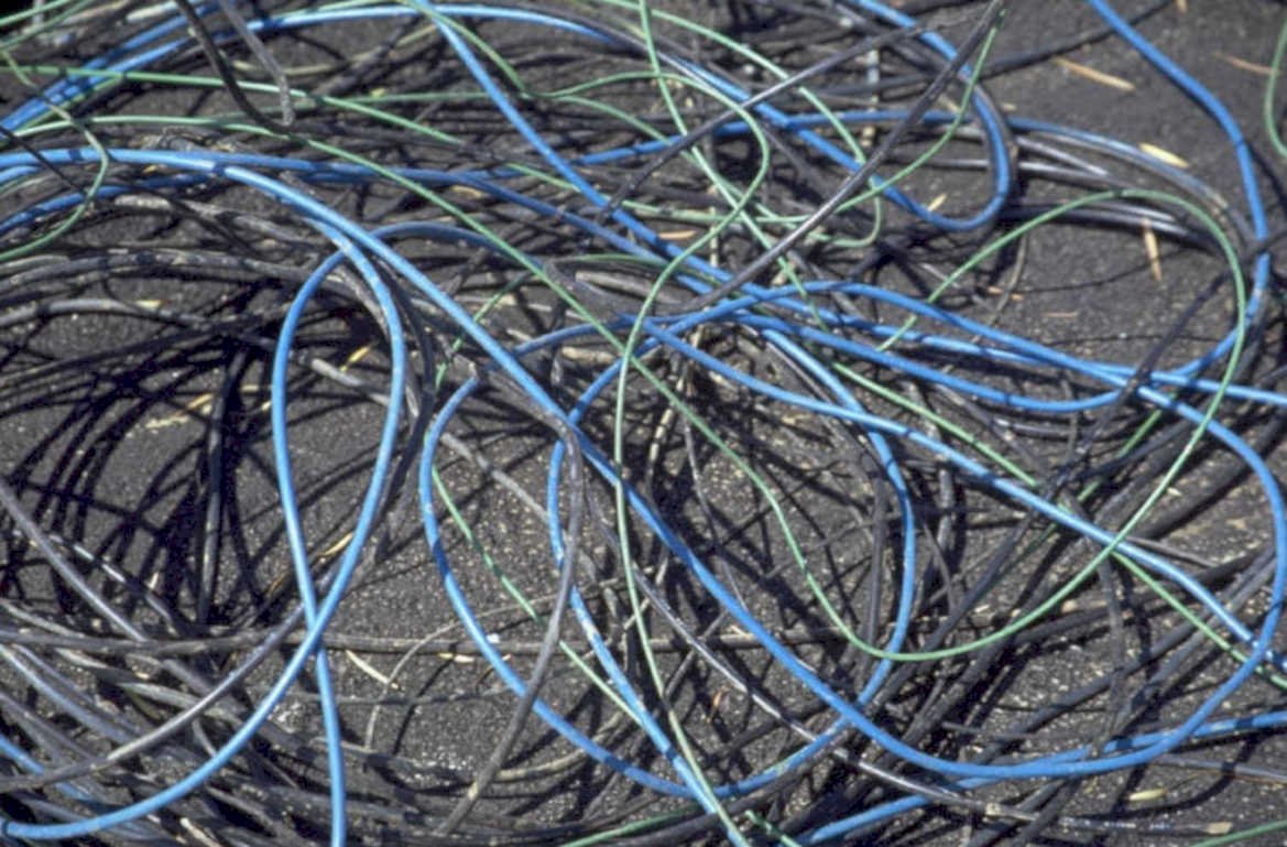 messy cables network 1980s 1990s A4 Photo Print