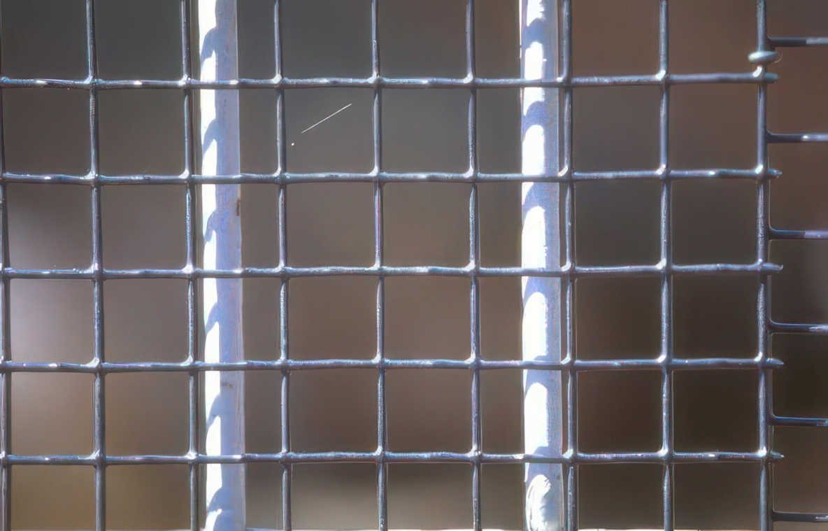 metal fence grid Vintage A4 Photo Print