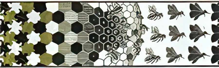 metamorphosis ii excerpt 3 mc escher 1939 A4 Photo Print