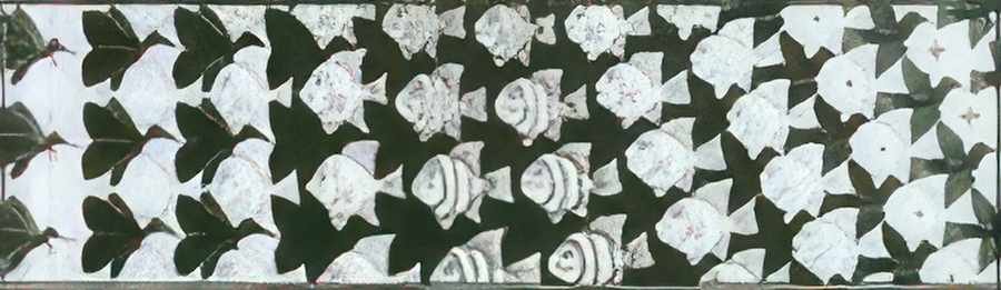 metamorphosis ii excerpt 4 mc escher 1939 A4 Photo Print