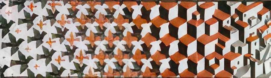 metamorphosis ii excerpt 5 mc escher 1939 A4 Photo Print