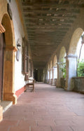 mexican colonial courtyard Vintage A4 Photo Print