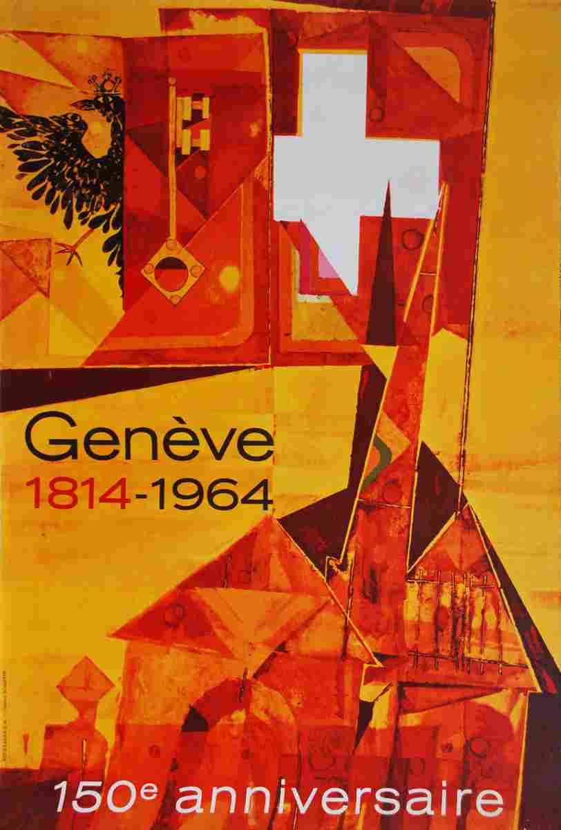 michel schuepfer geneve 150e anniversaire 1964 4 Advert A4 Photo Print