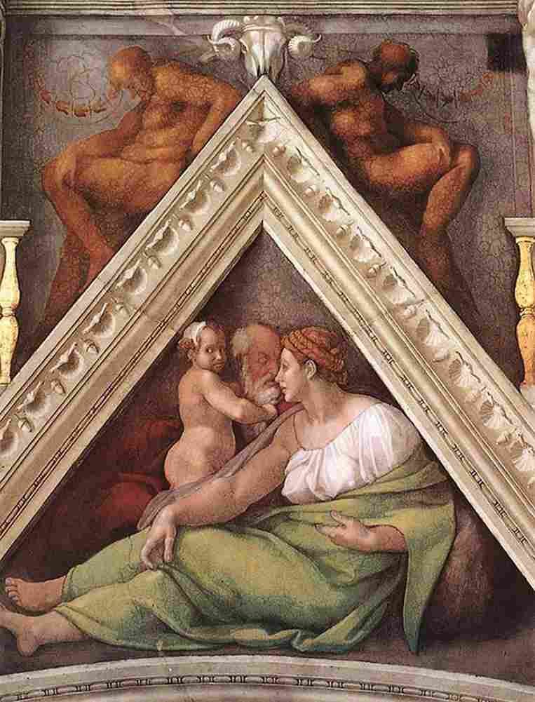michelangelo Ancestors of Christ figures four Art A4 Photo Print