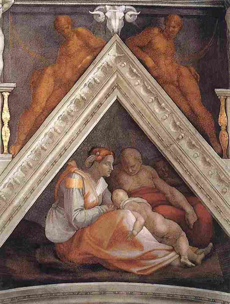 michelangelo Ancestors of Christ figures one Art A4 Photo Print