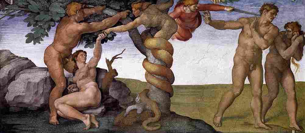 michelangelo fall and expulsion from garden of eden Art A4 Photo Print