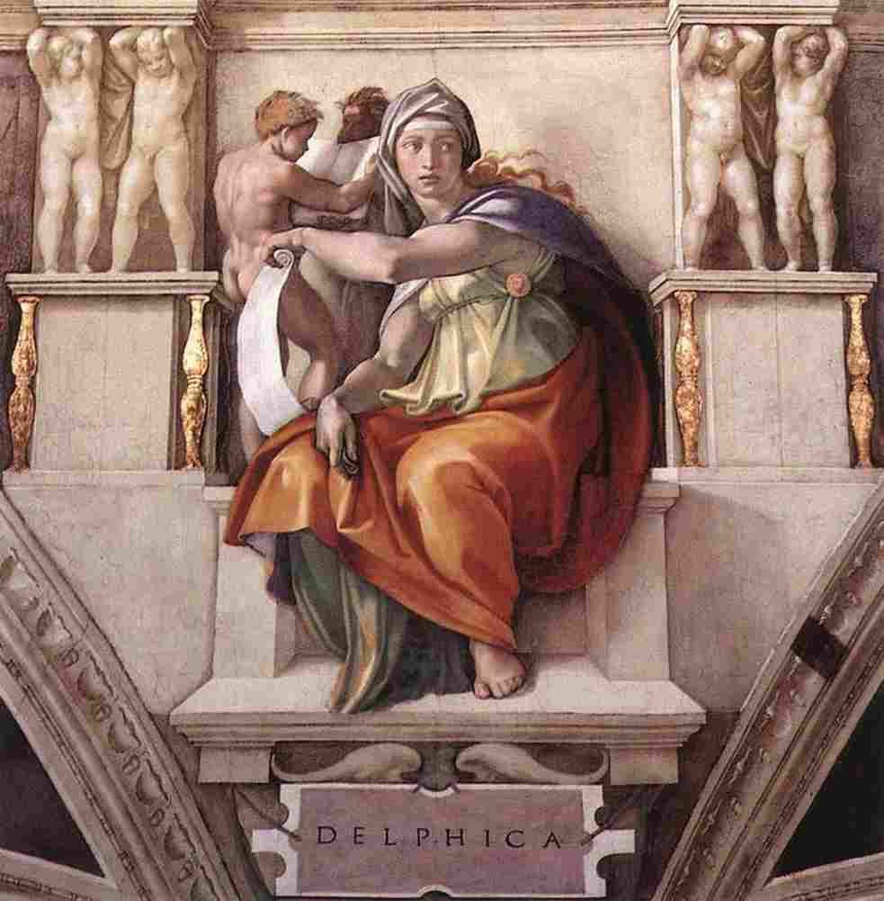 michelangelo y The Delphic Sibyl Art A4 Photo Print