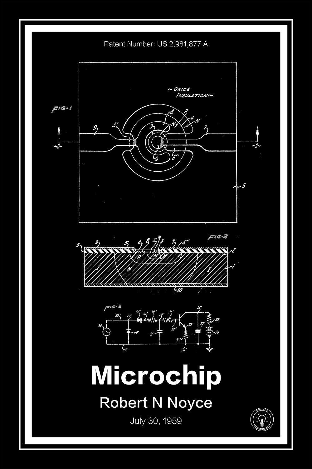 microchip patent print black A4 Photo Print