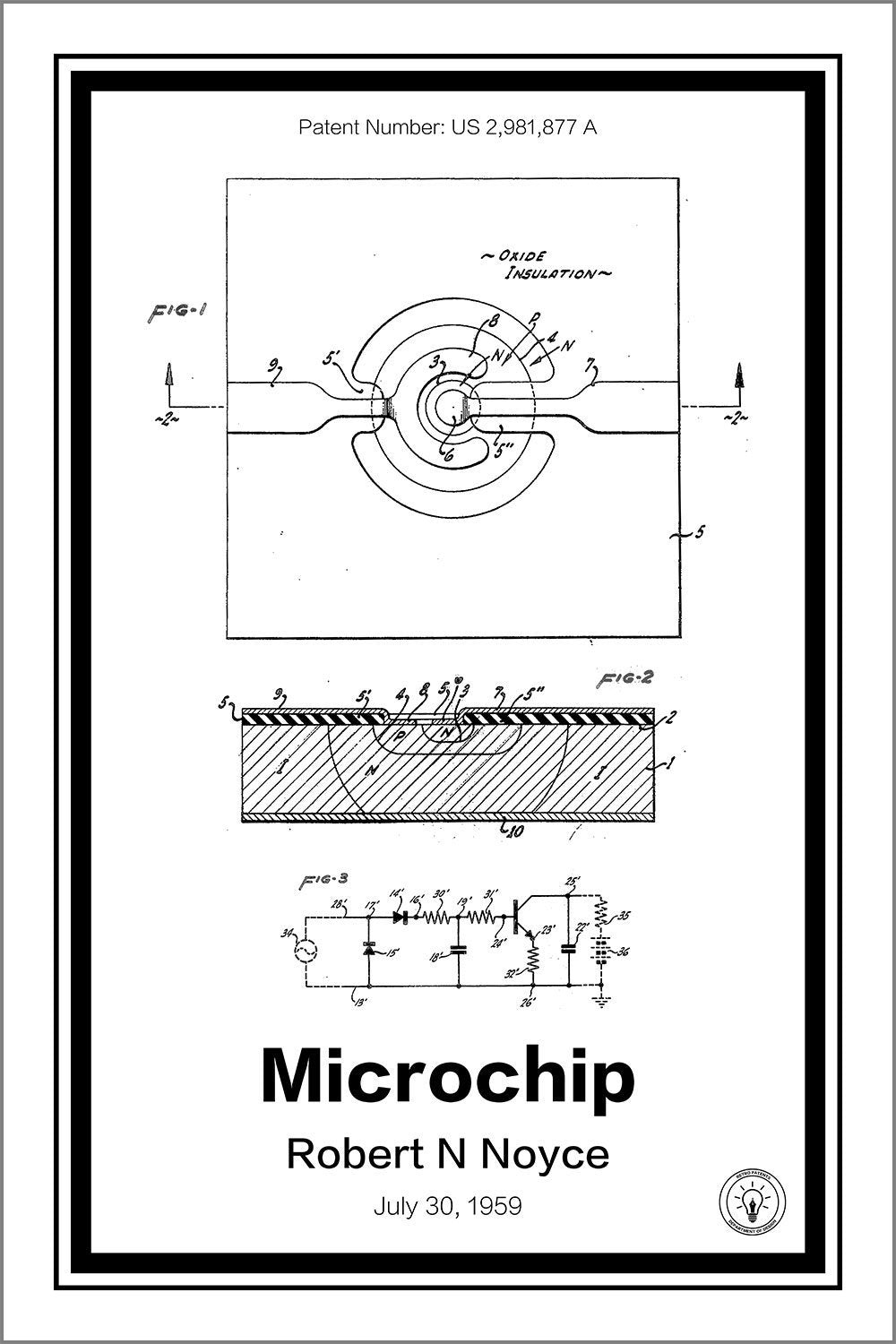 microchip patent print white A4 Photo Print