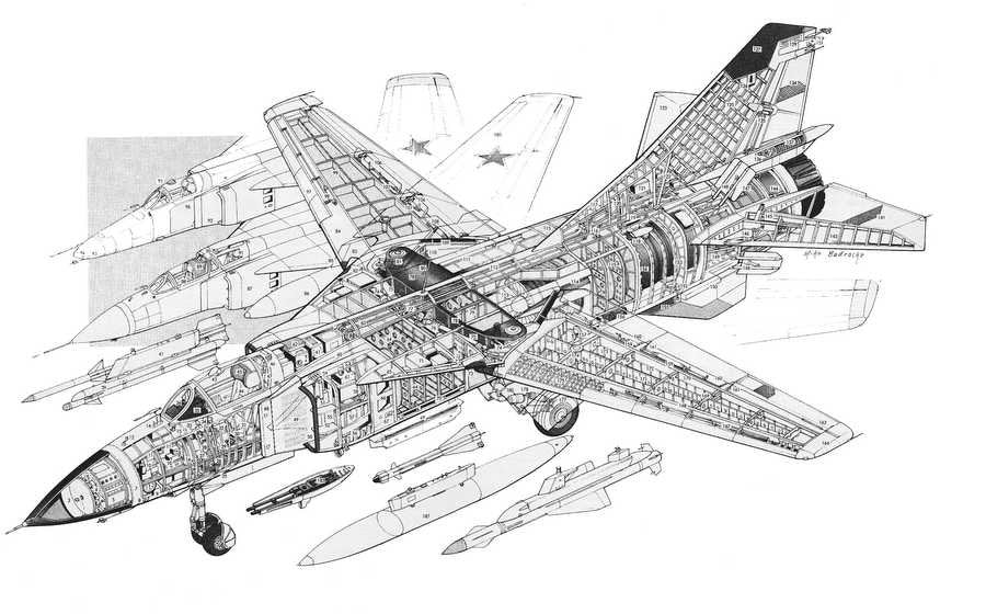 mig 23 cutaway A4 Photo Print
