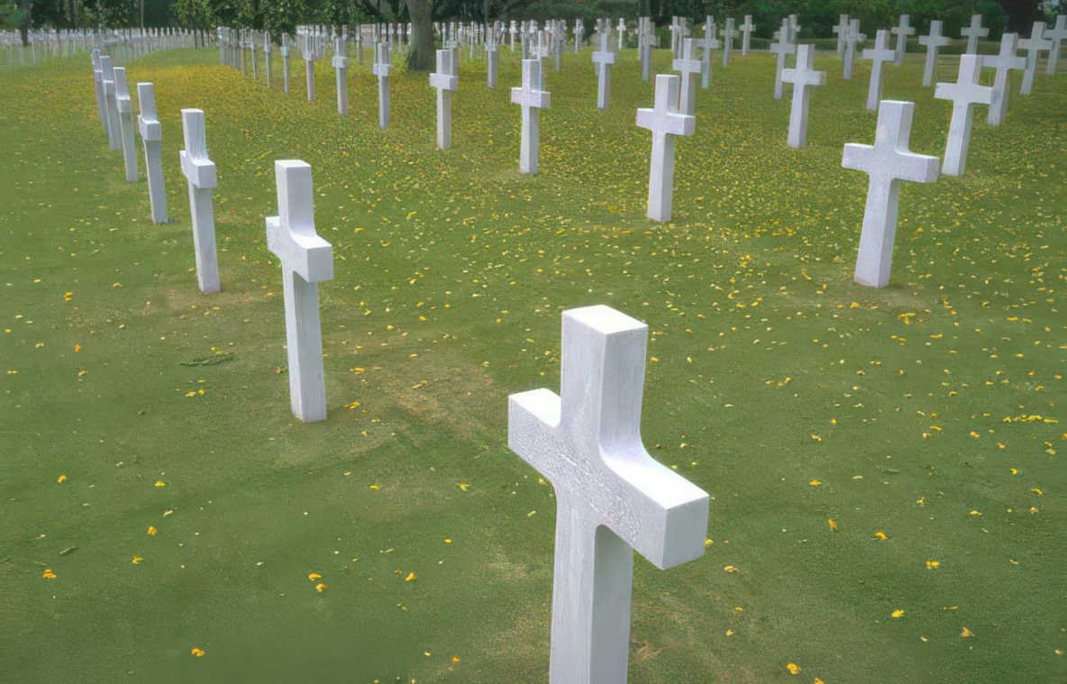 military cemetery crosses Vintage A4 Photo Print