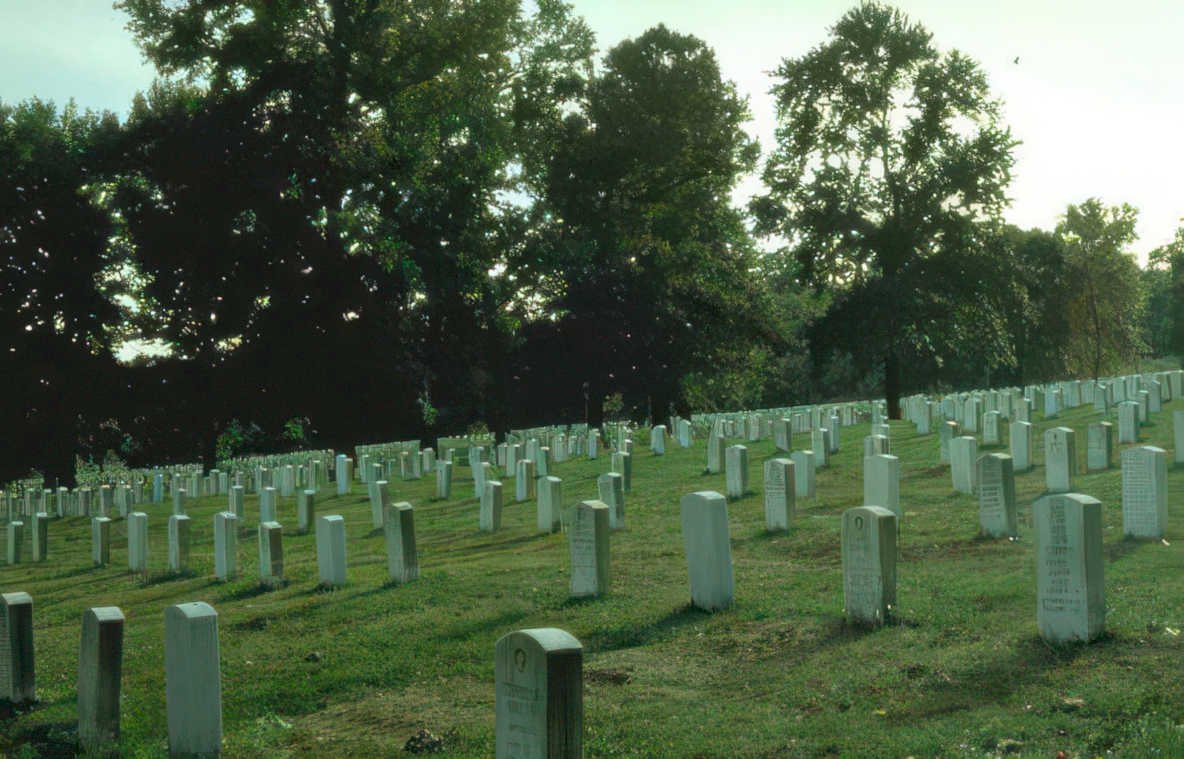 military cemetery headstones Vintage A4 Photo Print