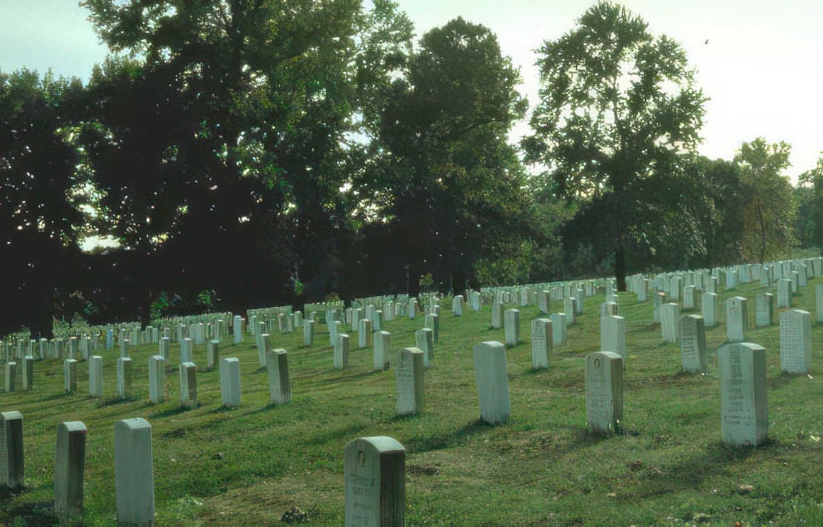 military cemetery overlook Vintage A4 Photo Print