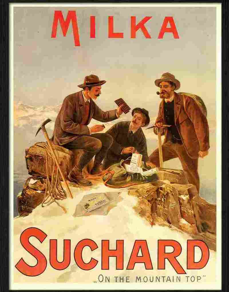milka suchard milk chocolate 1890s Advert A4 Photo Print