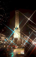 millennium fountain night Vintage A4 Photo Print