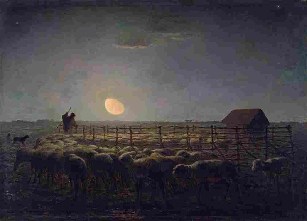 millet jean francois the sheepfold Art A4 Photo Print