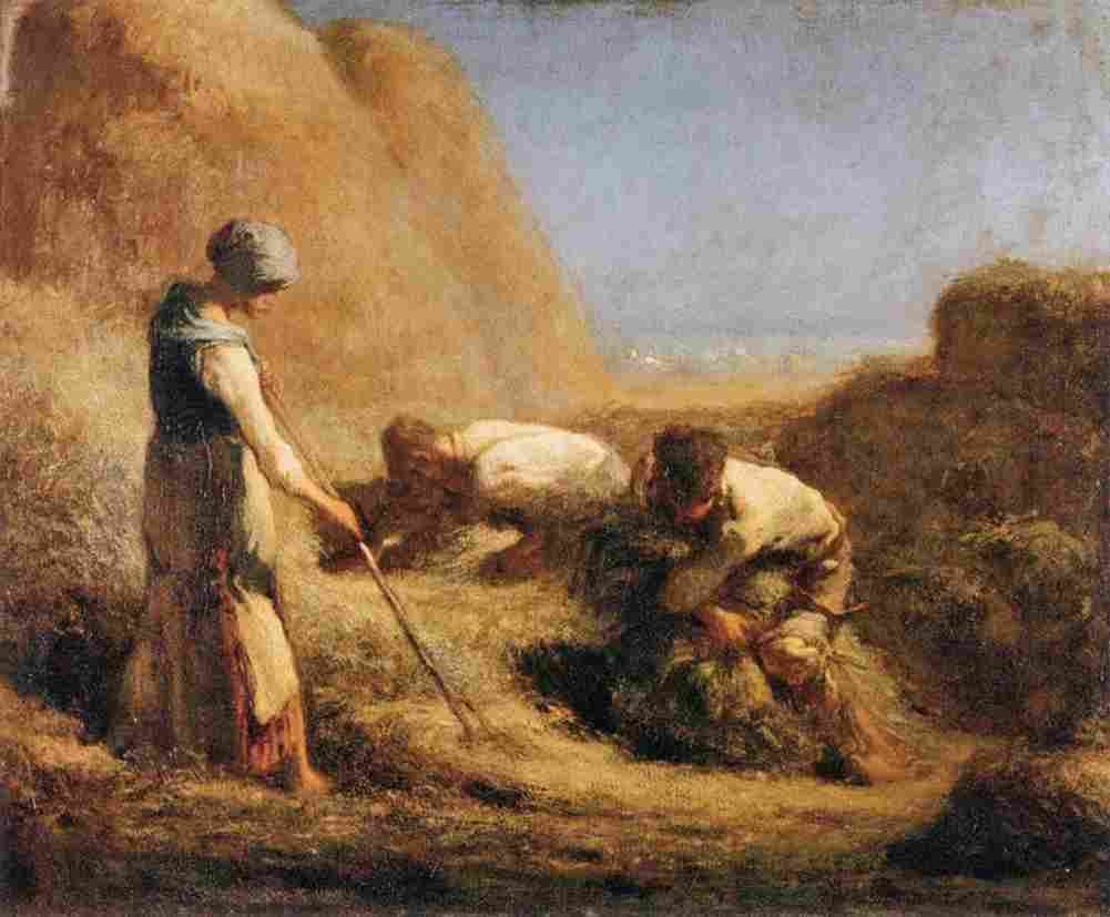 millet jean francois trussing hay Art A4 Photo Print
