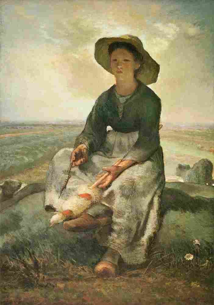 millet jean francois young shepherdess Art A4 Photo Print