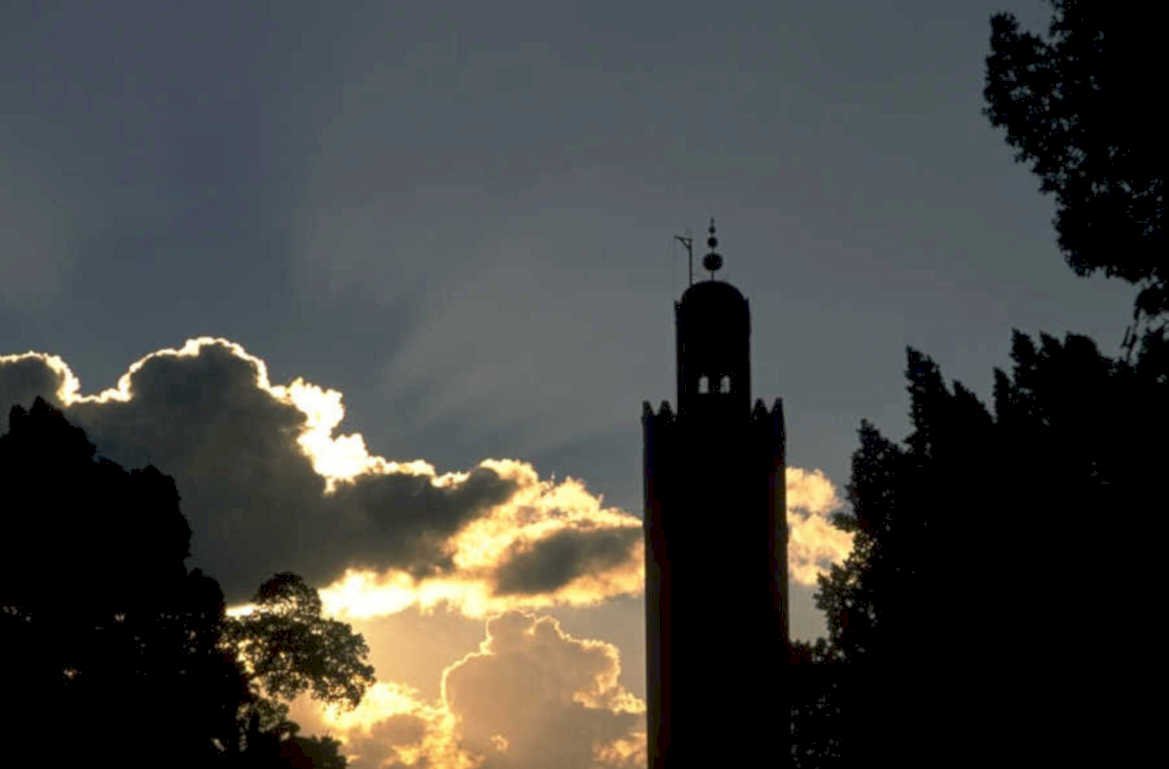 minaret sunset clouds 1980s 1990s A4 Photo Print