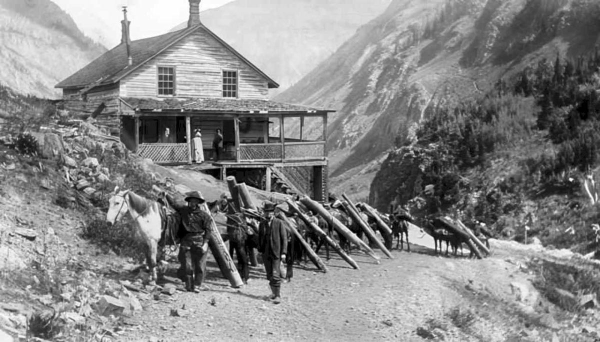 mining camp leadville Vintage world war A4 Photo Print