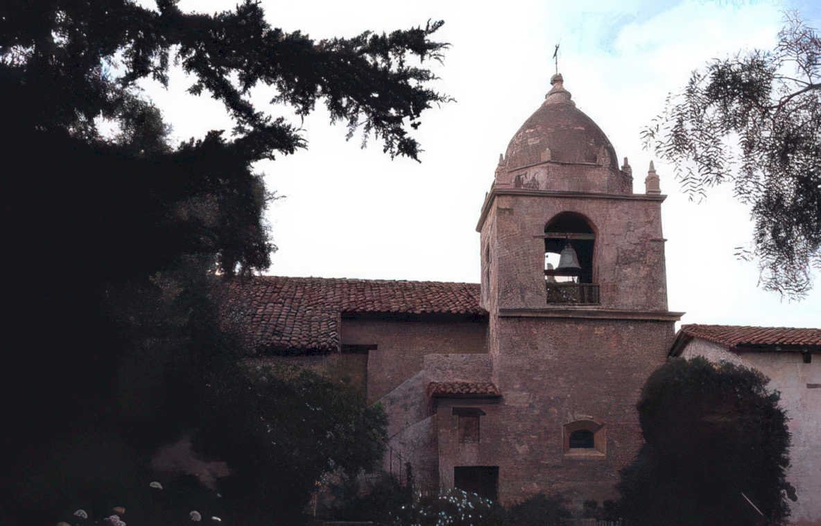 mission bell tower Vintage A4 Photo Print