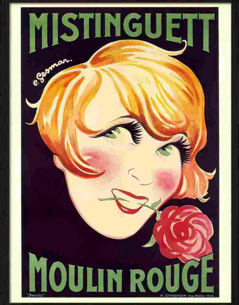 mistinguett moulin rouge charles gesmar 1926 Advert A4 Photo Print