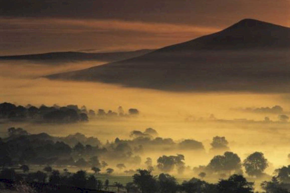 misty mountain sunrise UK GB British A4 Photo Print