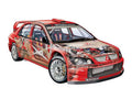 mitsubishilancerwrc cutaway A4 Photo Print