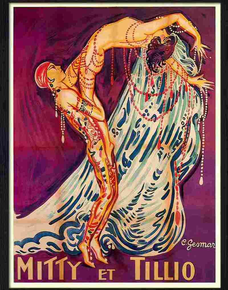 mitty et tillio charles gesmar art deco poster 1920s 2 Advert A4 Photo Print